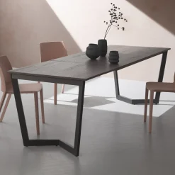 Tavolo Allungabile Fino 238 cm Metallo Moka e Hpl Made in Italy - Pablito