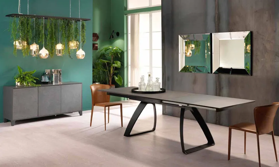 Tavolo allungabile fino 270 cm moderno con gambe in metallo, Villongo
