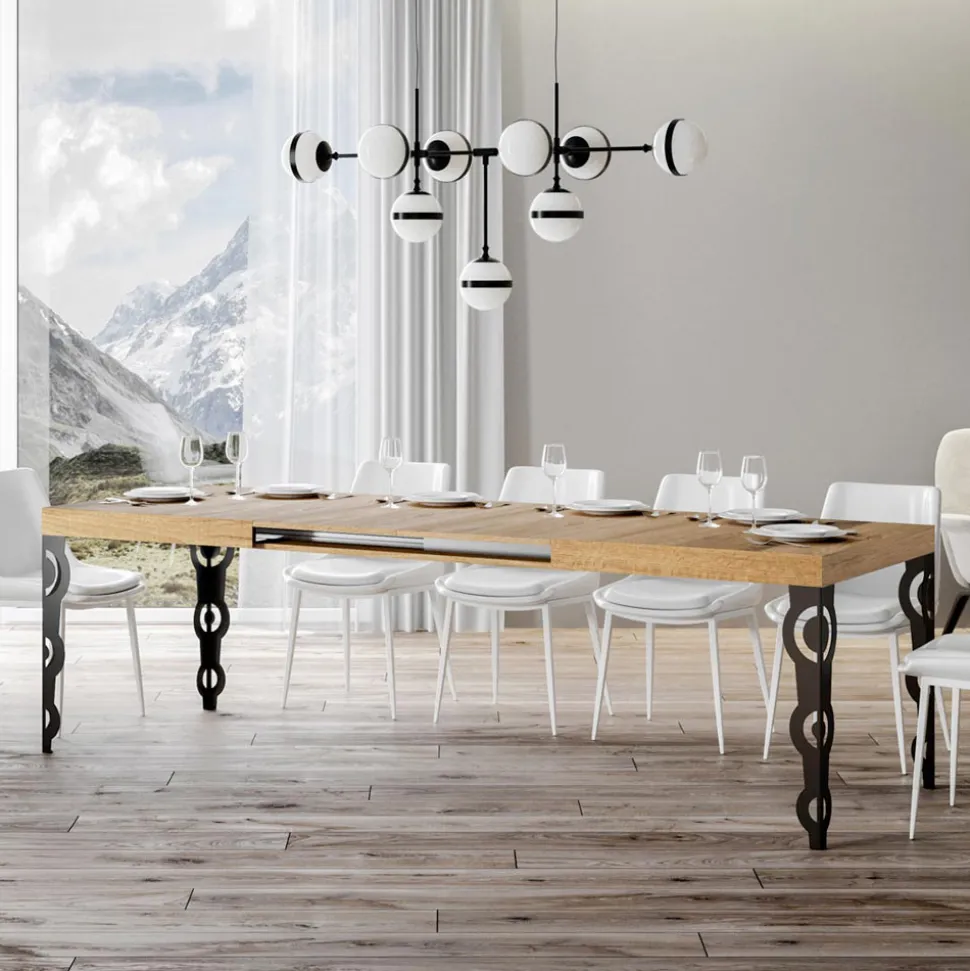 Tavolo Allungabile Fino 4 mt in Legno Nobilitato e Ferro Made in Italy – Marella