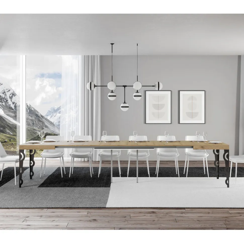 Tavolo Allungabile Fino 4 mt in Legno Nobilitato e Ferro Made in Italy – Marella