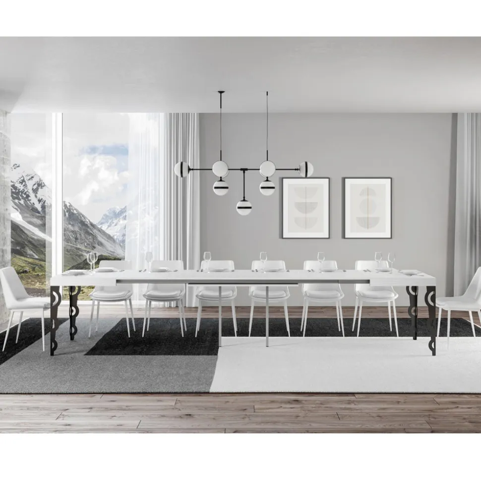 Tavolo Allungabile Fino 4 mt in Legno Nobilitato e Ferro Made in Italy – Marella