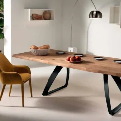 Tavolo allungabile impiallacciato rovere e metallo nero - Travis