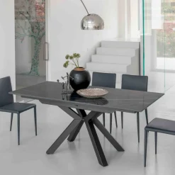 Tavolo Allungabile in Ceramica Calacatta Black Lucidato Starlit - Balia