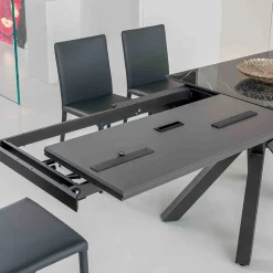 Tavolo Allungabile in Ceramica Calacatta Black Lucidato Starlit - Balia