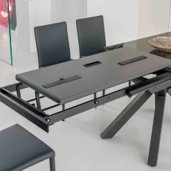 Tavolo Allungabile in Ceramica Calacatta Black Lucidato Starlit - Balia