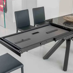 Tavolo Allungabile in Ceramica Calacatta Black Lucidato Starlit - Balia