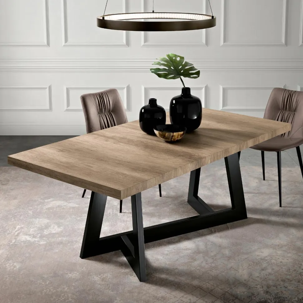 Tavolo Allungabile in Melaminico di 2 Diverse Finiture Made in Italy - Tecna