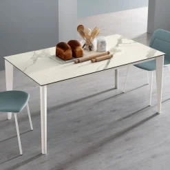 Tavolo Allungabile in Vetroceramica e Base in Metallo di Diverse Finiture - Ariel