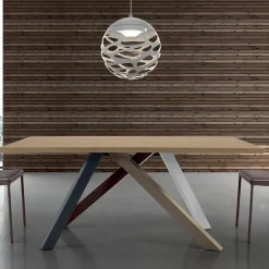 Tavolo Allungabile Moderno con Piano in Legno Laminato Made in Italy – Settimmio