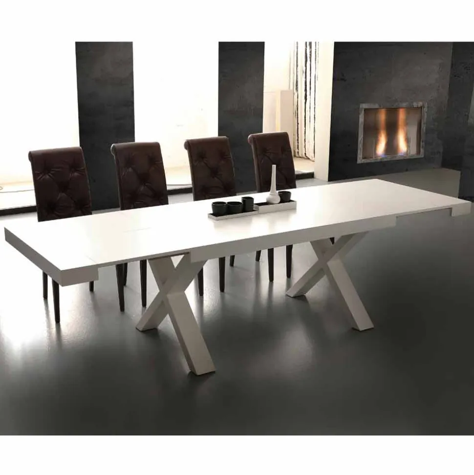 Tavolo allungabile moderno in nobilitato e Mdf Denver