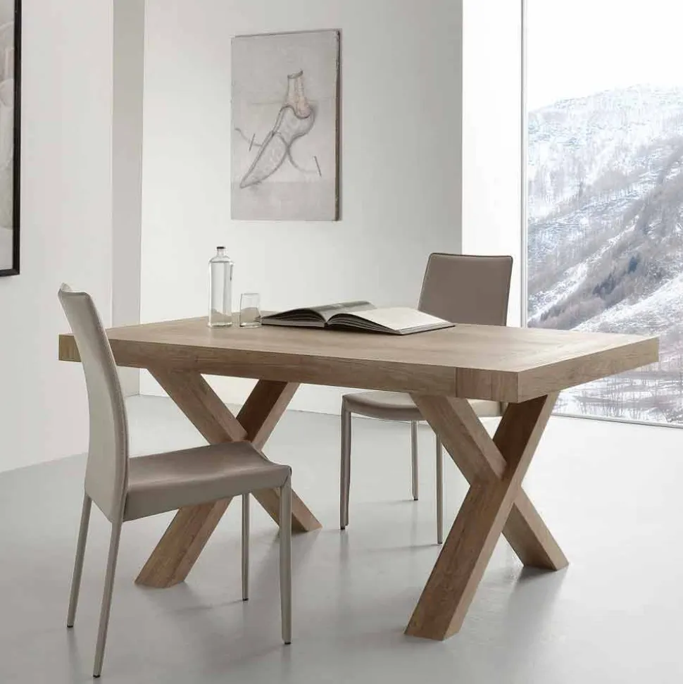 Tavolo allungabile moderno in nobilitato e Mdf Denver