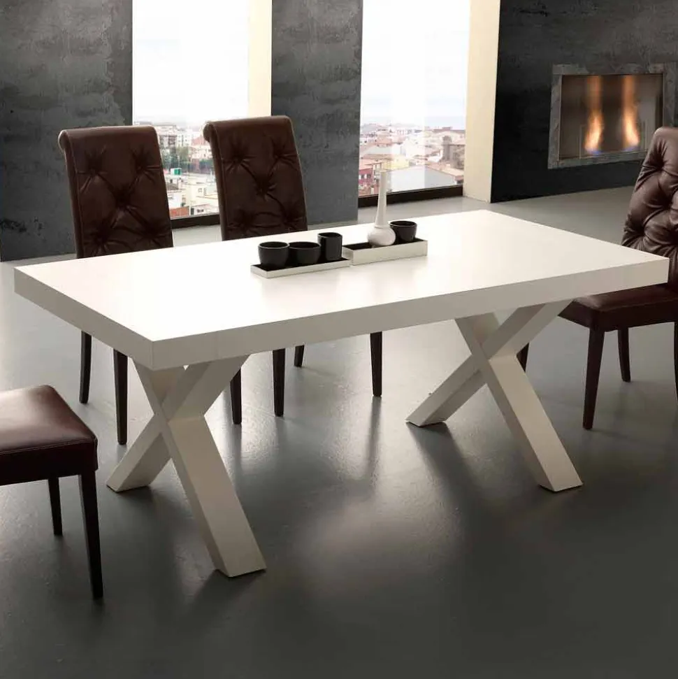 Tavolo allungabile moderno in nobilitato e Mdf Denver