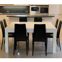 Tavolo allungabile moderno in legno rovere massellato,160x160cm, Jacob