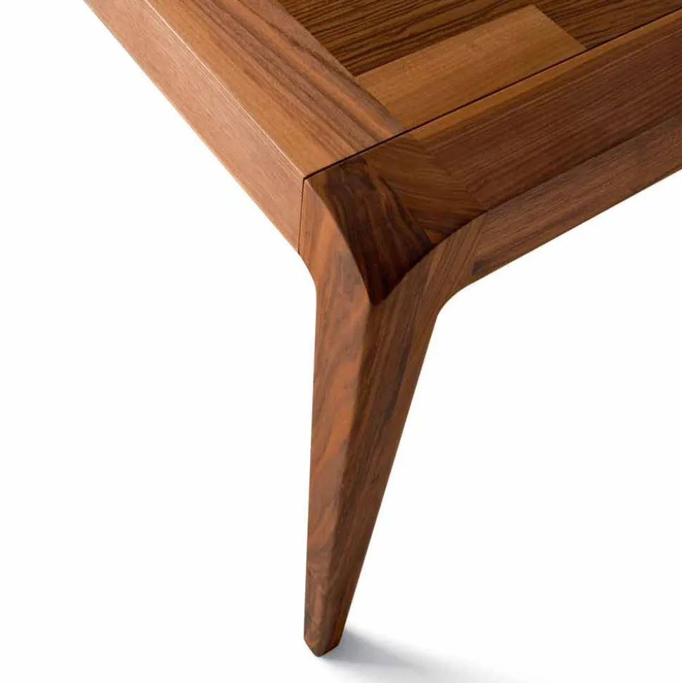 Tavolo allungabile noce naturale design moderno, Sanni