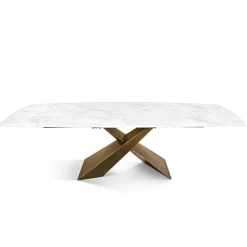 Tavolo Allungabile Realizzato con Piano in Ceramica e Base in Ferro - Incrocio