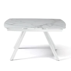 Tavolo Allungabile 140/210x90 cm in Pietra Sinterizzata Effetto Marmo - Atrio