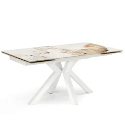 Tavolo Allungabile 160/240x91 cm in Pietra Sinterizzata Effetto Marmo - Palazzo