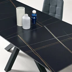 Tavolo Allungabile 180/240x100 cm in Pietra Sinterizzata Effetto Marmo - Loggia