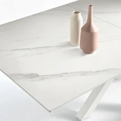 Tavolo Allungabile 180/240x100 cm in Pietra Sinterizzata Effetto Marmo - Loggia