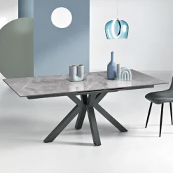 Tavolo Allungabile 180/240x100 cm in Pietra Sinterizzata Effetto Marmo - Loggia
