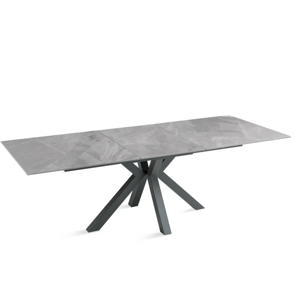 Tavolo Allungabile 180/240x100 cm in Pietra Sinterizzata Effetto Marmo - Loggia