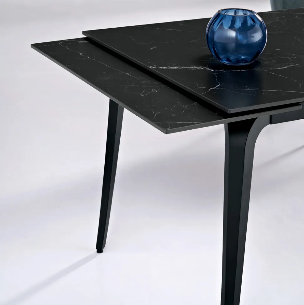 Tavolo Allungabile 160/240x90 cm in Pietra Sinterizzata Effetto Marmo - Samus