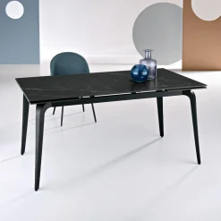 Tavolo Allungabile 160/240x90 cm in Pietra Sinterizzata Effetto Marmo - Samus