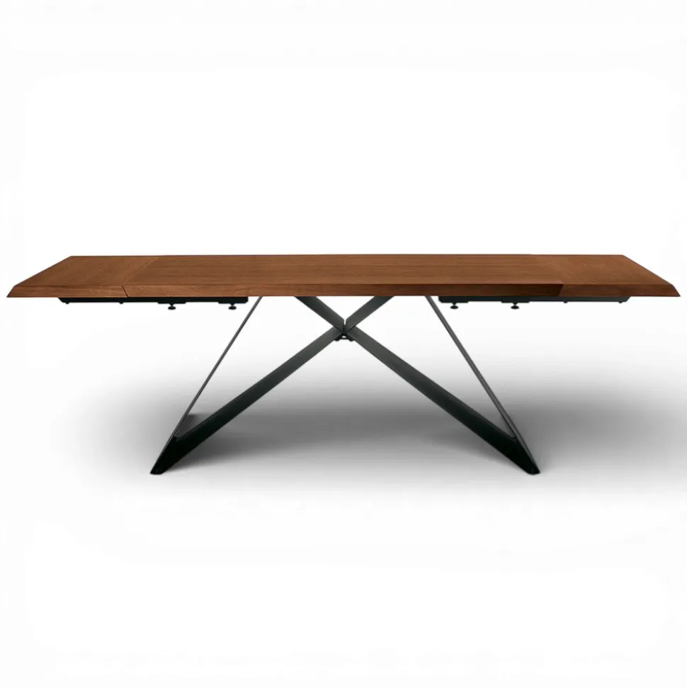 Tavolo Allungabile 160/240x90 cm Realizzato in Noce e Ferro - Nodo
