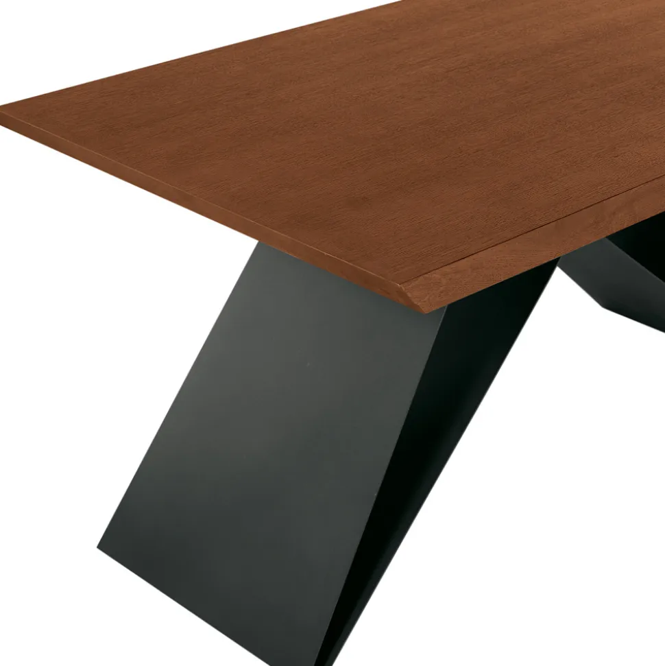 Tavolo Allungabile 160/240x90 cm Realizzato in Noce e Ferro - Nodo