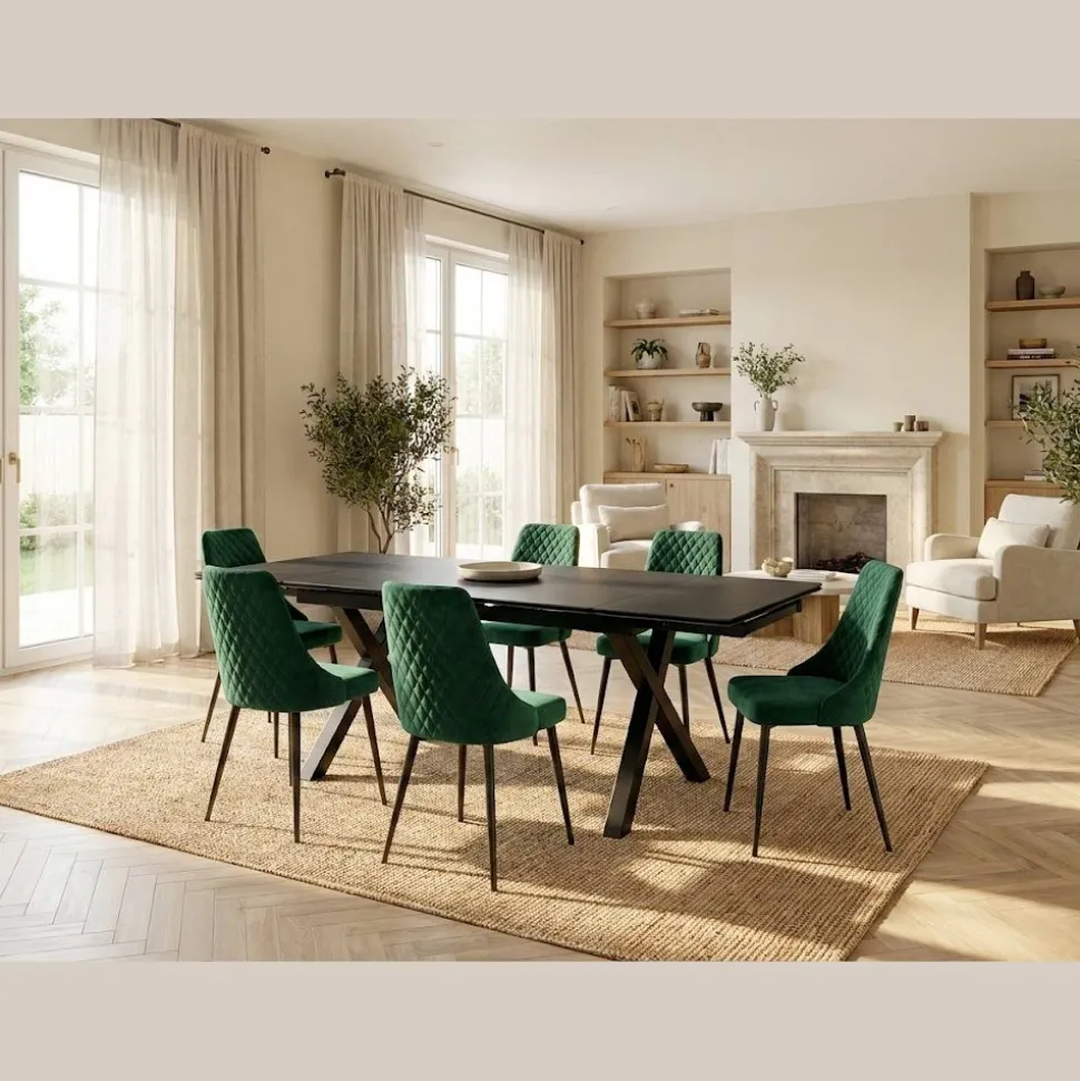 Tavolo Allungabile 160/240x90 cm Realizzato in Vetro Ceramica - Master