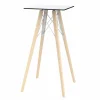 Tavolo Alto da Bar Design Quadrato in Legno e Hpl, 4 Pezzi - Faz Wood by Vondom