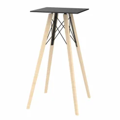 Tavolo Alto da Bar Design Quadrato in Legno e Hpl, 4 Pezzi - Faz Wood by Vondom