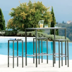 Tavolo Alto da Giardino in Acciaio Zincato Realizzato in Italia - Vesna