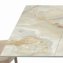 Tavolo con Allunghe Integrate e Base in Acciaio Visone Made in Italy - Dalmata