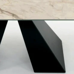 Tavolo con Allunghe Integrate in Ceramica e Acciaio Made in Italy - Dalmata