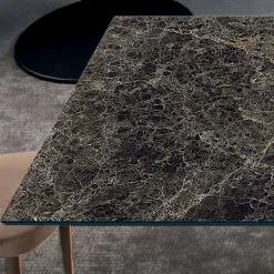 Tavolo con Allunghe Integrate in Ceramica e Acciaio Made in Italy - Dalmata