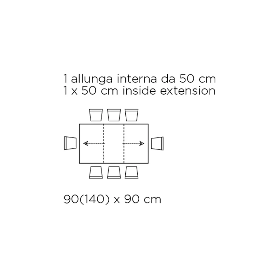 Tavolo con Allunghe Interne e Bordo Folding in Laminato Made in Italy - Gordito