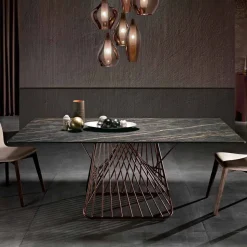 Tavolo con piano in vetroceramica moderno made in Italy, Mitia