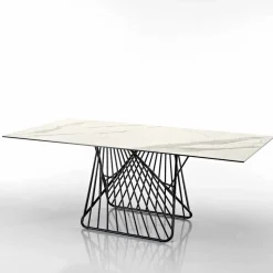 Tavolo con piano in vetroceramica moderno made in Italy, Mitia