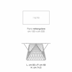 Tavolo con piano in vetroceramica moderno made in Italy, Mitia