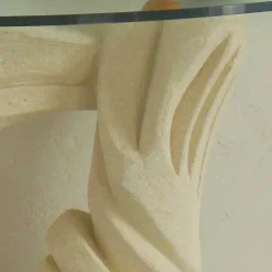 Tavolo consolle in Pietra di Vicenza scolpita a mano Emera