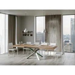 Tavolo Cucina Allungabile Fino a 440 cm in Legno e Ferro Made in Italy - Lennon
