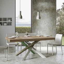 Tavolo Cucina Allungabile Fino a 440 cm in Legno e Ferro Made in Italy - Lennon