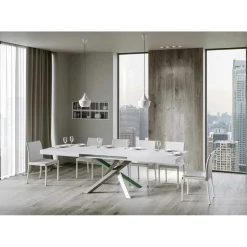 Tavolo Cucina Allungabile Fino a 440 cm in Legno e Ferro Made in Italy - Lennon