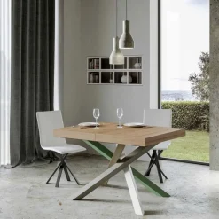 Tavolo Cucina Allungabile Fino a 440 cm in Legno e Ferro Made in Italy - Lennon