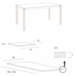 Tavolo Cucina Allungabile Fino a 240 cm Effetto Legno Made in Italy - Maltese