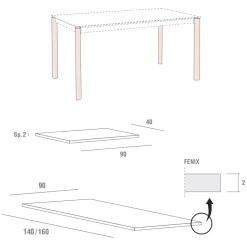 Tavolo Cucina Allungabile Fino a 240 cm in Fenix Realizzato in Italia - Maltese