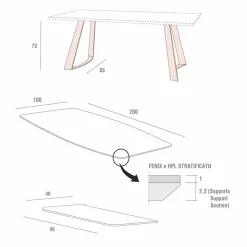 Tavolo Cucina Allungabile Fino a 280 cm Effetto Marmo Made in Italy - Pinocchio