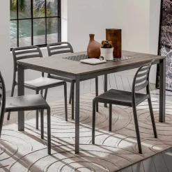 Tavolo Cucina con Piano in Melaminico e Base in Metallo Made in Italy - Spilla