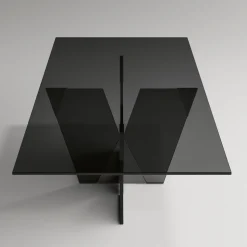 Tavolo Cucina Rettangolare con Piano e Base in Vetro Made in Italy - Tiseo